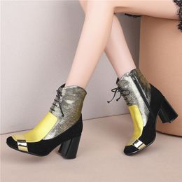 Designer-FEDONAS Women Autumn Winter Genuine Leather Ankle Boots Zipper High Heels Short Boot Fashion Party Night Club Shoes Woman