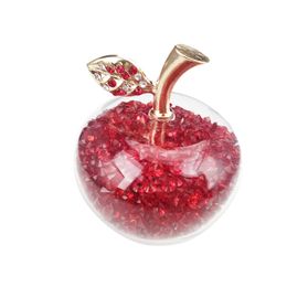 HBL 60mm 1 Parça Kırmızı Kristal Cam Elma Heykelcik Paperweight Ev Dekorasyonu için Rhinestones Ile Noel Dekorasyon 201203