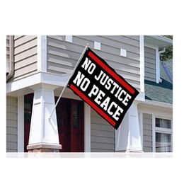 No Justice No Peace BLM Flags Banners 3X5FT 100D Polyester Vivid Color With Two Brass Grommets