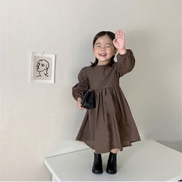 Autumn New Arrival Girls Princess 2 Pieces Suit Long Sleeve Dress +apron Girl Clothes Outfits