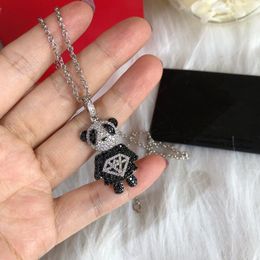 Pendant Necklaces Fashion Brand Black Panda Necklace 3D Diamond Style Fine Jewellery Gifts1