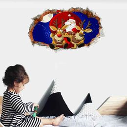 Christmas Decorations 3D Wall Paper Sticker For Kids Bedroom PVC Waterproof Wallpaper DIY christmas ornaments wallpaper