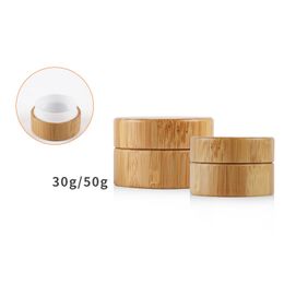 300pcs 5/10/30/50g High Qualtiy Bamboo Bottle Cream Jar Nail Art Mask Refillable Empty Cosmetic Makeup Container