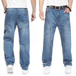 New Casual Large Size Jeans Men Plus Fertilizer to increase the individuality fashion Hip-hop jeans Loose 201117