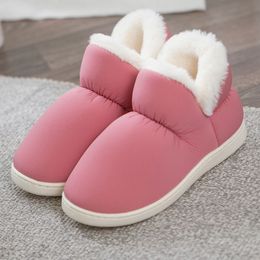 Pink Woman Booties Fur Slippers Girls Furry House Shoes Women Home Slippers Winter Warm Shoes Women's Waterproof Slippers Unisex Y1202
