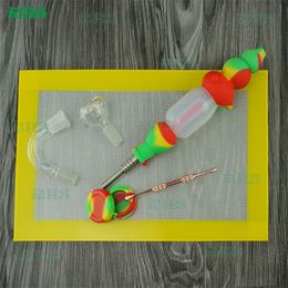 The generation of concentrated silicone smoking oil nectar collector hose collector kit, with titanium nail glass joint DHL free delivery