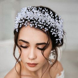 Silver Headpieces Bridal Crown Rhinestone Crystals Gold Wedding Crowns Headband Hair Accessories Party Tiaras Baroque Chic Enagement
