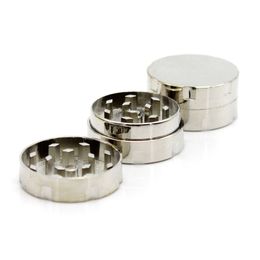 smoking Silver 2 Parts Crusher Tobacco Mini Herb Zinc Grinder easy to carry Cigarette accessories