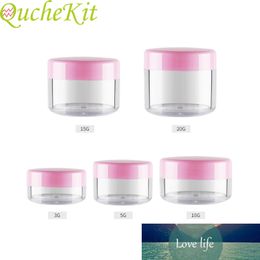 20/35pcs 3/5/10/15/20g Pink Plastic Pot Jars Refillable Sample Bottle Cosmetic Makeup Face Cream Jar Lip Blam Container Boxes