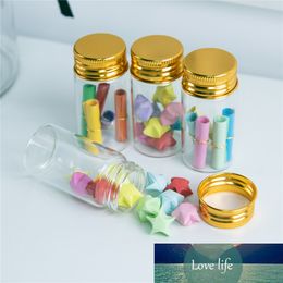 50 pcs 30x60x21mm Small Glass Bottles With Golden Screw Cap DIY 25ml Empty Glass Jars Containers Wishing Stars Bottles