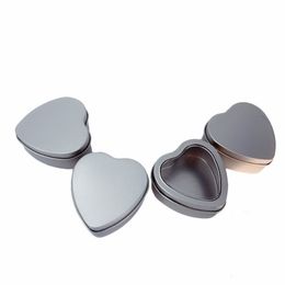 Mini Tin Box Heart Shaped Tinplate Boxes Jewellery Candy Storage Cans Coin Earrings Headphones Gift Box 60*59*27MM