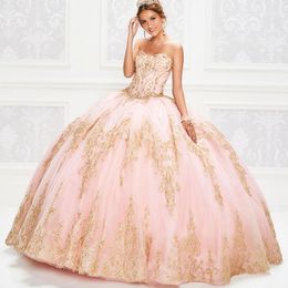 Blush and gold quinceanera dress Clearance