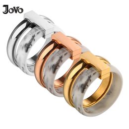 -Moda duas camadas mover a resina anel de aço inoxidável mulheres prata cor casamento para presente anéis de amor jóias
