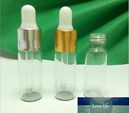Hot sale100/lot 5ML Clear Glass Dropper Bottle, 5 ML serum Vial, 5ml Cosmetic Packaging, Sample Display Container
