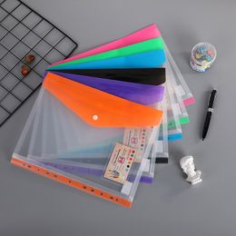 A4 PP 11 Hole Binder Loose-Leaf Notebook Bag Waterproof School Business Office File Folder Bag Translucent Document Storage Pouch