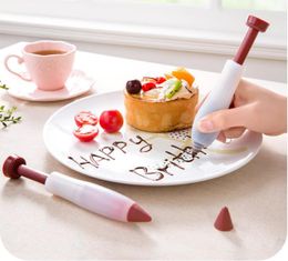 chocolate decorating pens Canada - Silicone Mounting Brush Cute Cake Baking Tool Durable Chocolate Cream Decorating Easy To Clean Piping Pen Kitchen And Dining SN1785
