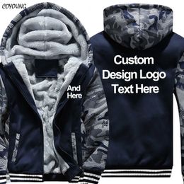 COYOUNG Brand US Size Plus 5XL Casual Men Camouflage Hoodies Print Diy Custom Design Sweatshirt Winter Fleece Thicken Hoodies C1117