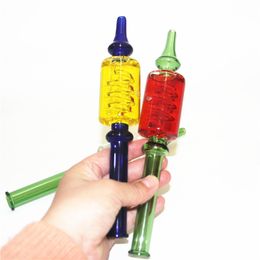 Smoke Liquid Glycerin Oil Inside Coloured Nectar bong Straw Glass Smoking water pipes accessories glass pipe dab rig ash catcher