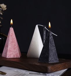 Nordic Geometric Cone Scented Candles Home Bedroom Long-lasting Air Purification Fragrance Candles New Year Valentine Gifts