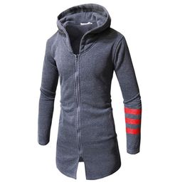 Hoodies MOOWNUC Autumn Casual Streetwears Men's Clothes Striped Hats Long Fashion British Style Street dress Hoodeds Hombre 201020