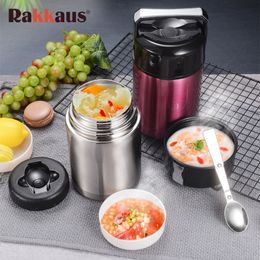 Large Capacity 800ML/1000ML Thermos Lunch Box For Hot Food Portable Stainless Steel Soup Containers Vacuum Flasks Thermocup LJ201218