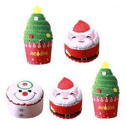 Christmas Decorations Cotton Towel Tree Santa Claus Xmas Gift Set 30x30cm With Bags1