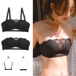 Strapless Top Bra For Women Small Breast Lace Underwear Push Up Brassiere Sexy Lingerie Without Straps Bralette Invisible Bras 201202