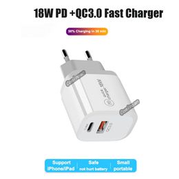 Fast Charger cube QC 3.0 PD 18W Quick Charging EU US UK AU USB Type C wall Charger plug For PHONE 12 11 NOTE 20