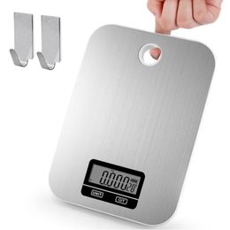 New Digital Kitchen Scale 5Kg/1g Stainless Steel Kitchen Electronic Scales High Accurate Food Baking Weigh Scales with wall hook Y200328