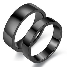 Cluster Rings Simple Fashion In Europe And America Ring Stainless Steel Glossy Black Light Plate Couple Titanium Manufacturer