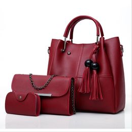 HBP 2021 style big bag European and American trend PU leather ladies handbag three-piece simple single shoulder diagonal