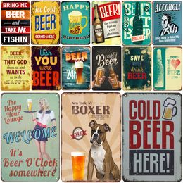 Classic Ice Beer Plaque Metal Vintage Tin Sign Pin Up Shabby Chic Wall Decor Metal Signs Vintage Bar Decoration Metal Poster Pub Home Craft Decor iron metal painting