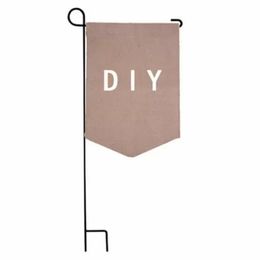 DHL DIY Jute Burlap Garden Flags 12*18 Liene Yard Hanging Flag House Decoration Printed Pattern Portable Banner Ads Xu