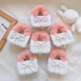 Children's Mini Clutch Bag Autumn Winter Girls Faux Fur Purses and Handbags Kids Party Coin Pouch Tote Baby Wallet Gift