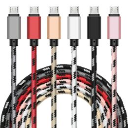 1M 2M 3M Universal Micro USB Sync Data Charging Charger Cables Fabric Cords for Android Mobile Phone