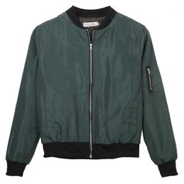 Women's Jackets Wholesale- Army Green Black Red Bomber Jacket Women 2021 Spring O-Collar Classic Simple Veste Femme Manche Longue Korean Car