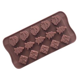 15 Series Silicone Chocolate Cake Mould Christmas Tree Santa Claus Head Handmade Soap Mould