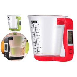 Measuring Cup Hostweigh Kitchen Scales Digital Beaker Libra Electronic Tool Scale with LCD Display Temperature Measurement Cups Y200328