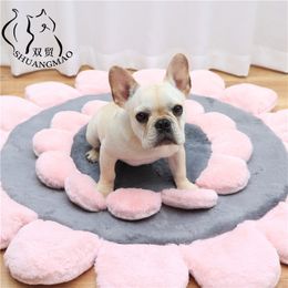 SHUANGMAO Pet Kennel Dog House Sofa Bed Sleeping Washable Cat Beds Mat For Large Small Medium Bulldog Mats Dogs Plush Supplies 201123