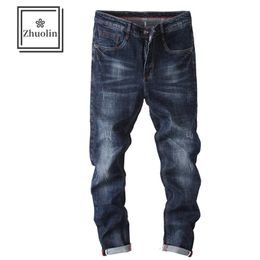 ZHUOLIN New spring and autumn men's jeans fashion trend stretch slim-fit feet pants Korean casual trousers 201223
