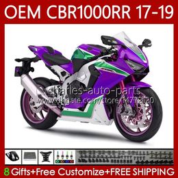 Bodywork +Tank For HONDA OEM CBR1000 CBR 1000 RR CC 2017 2018 2019 Body 75No.84 CBR1000CC CBR Purple green 1000RR 1000CC 17-19 CBR1000RR 17 18 19 Injection Mould Fairing