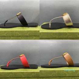 Slipper Designer Slide Sandali estivi Moda Uomo Beach Indoor Flat Infradito Pelle Lady Scarpe da donna Pantofole da donna Taglia 35-45 2022