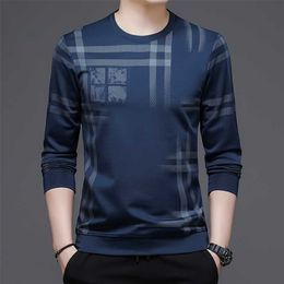 BROWON Mens Clothes Autumn Long Sleeve Tshirts T Shirt Anti-wrinkle O-Neck Pullovers Polyester T-Shirt Tops 220115