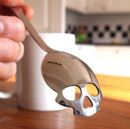 Exquisite Stainless Steel Coffee Tea Sugar Skull Spoon Dessert Jelly Ice Cream Tableware Kitchen Accessories Individualized Design HHE4083