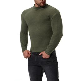 New Sweater Men'S Solid Colour Casual Male Sweater 201022