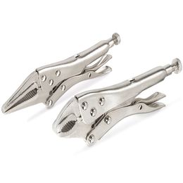 2PC and Set 5-Inch Long Nose Locking Pliers 4-Inch Curved Jaw Loc Y200321