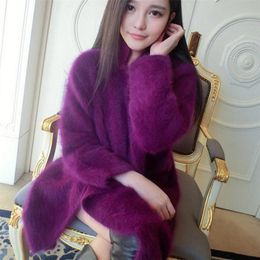 Autumn And Winter New Korean Boutique Mink Cashmere Cardigan Sweater Female Long Coat Thickened Free shipping JN227 201111