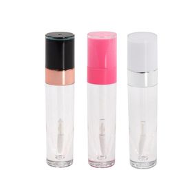 5.5/6.4ML Empty ABS Lip Gloss Tube Plastic Lip Balm Bottle with Clear Body Mini Samples Vials Cosmetics Container