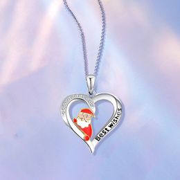 Cadeaux de Noël Accessoires En Gros bijoux Mode Cadeau Femmes Santa Love Pendentif Collier Bijoux Femmes