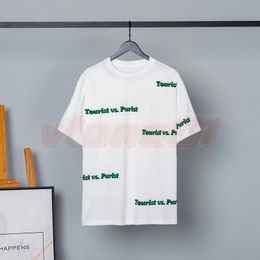 Mens Designer T Shirts Summer Men And Woman Short Sleeve Tops Fashion Green Letter Print Man Tees Size S-XL